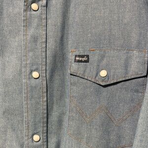 Wrangler Light Blue Denim Button-Up